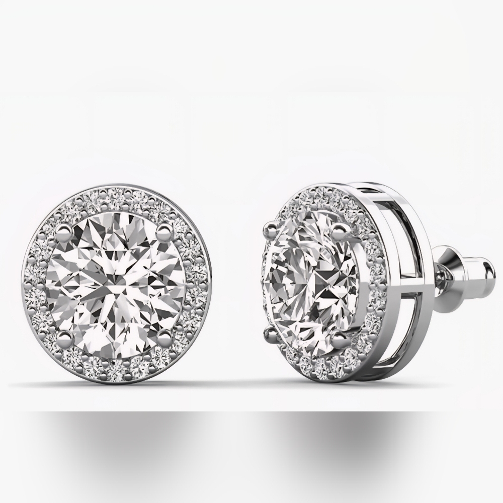 Cate And Chloe Elegant Silver Stud Earrings.  NIB